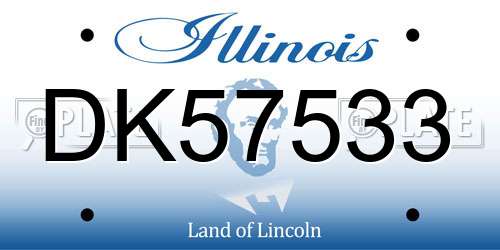 DK57533 Illinois License Plate