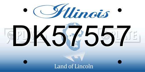 DK57557 Illinois License Plate