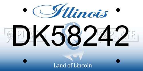DK58242 Illinois License Plate