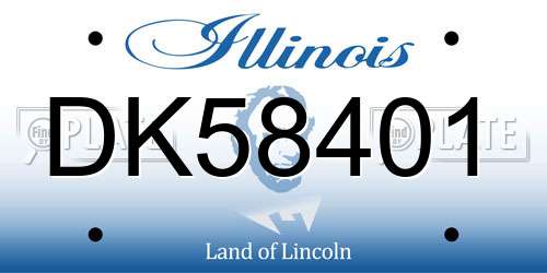 DK58401 Illinois License Plate