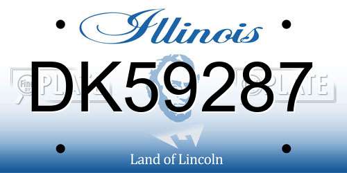 DK59287 Illinois License Plate