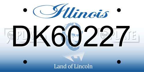 DK60227 Illinois License Plate