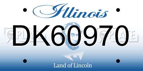 DK60970 Illinois License Plate