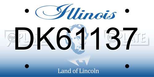 DK61137 Illinois License Plate