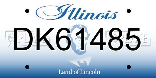 DK61485 Illinois License Plate
