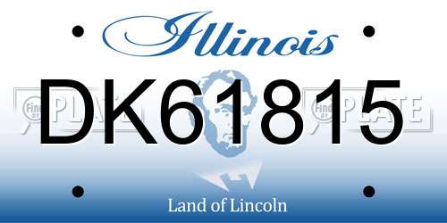 DK61815 Illinois License Plate
