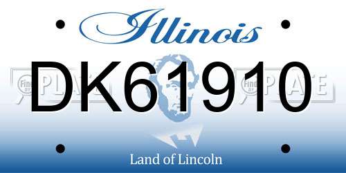 DK61910 Illinois License Plate