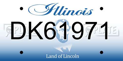 DK61971 Illinois License Plate