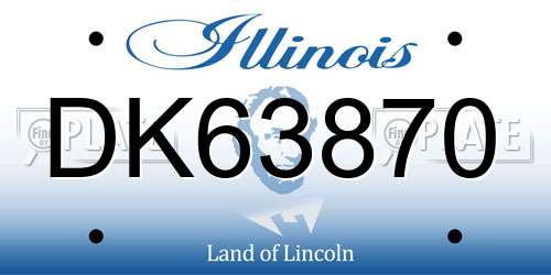 DK63870 Illinois License Plate