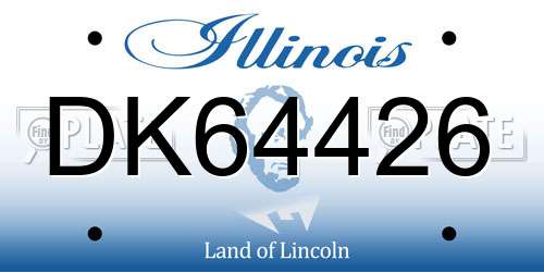DK64426 Illinois License Plate