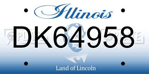 DK64958 Illinois License Plate