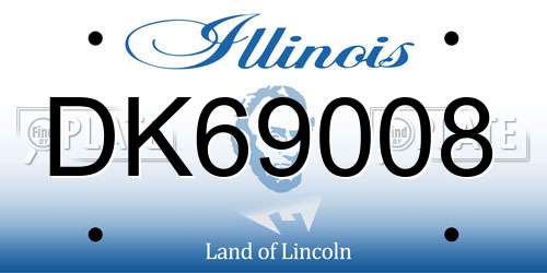 DK69008 Illinois License Plate
