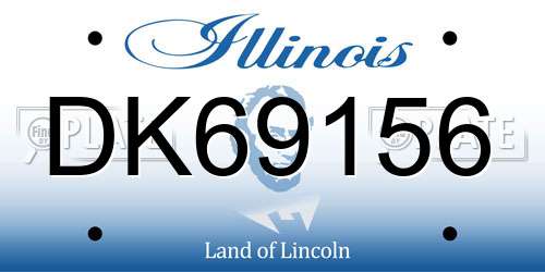 DK69156 Illinois License Plate