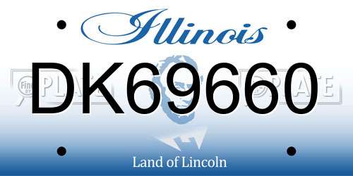 DK69660 Illinois License Plate