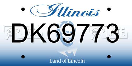 DK69773 Illinois License Plate