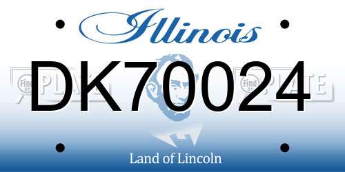 DK70024 Illinois License Plate