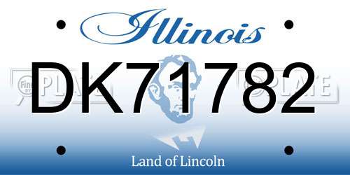 DK71782 Illinois License Plate