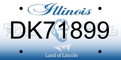 DK71899 Illinois License Plate
