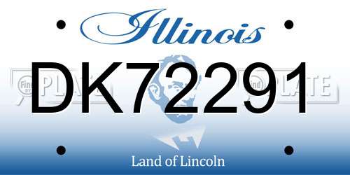 DK72291 Illinois License Plate