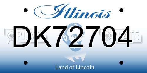 DK72704 Illinois License Plate