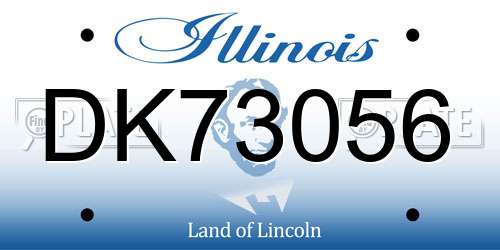 DK73056 Illinois License Plate