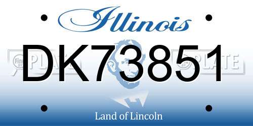 DK73851 Illinois License Plate