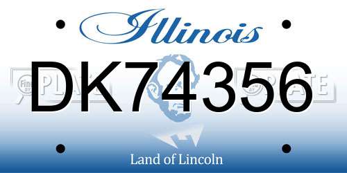DK74356 Illinois License Plate