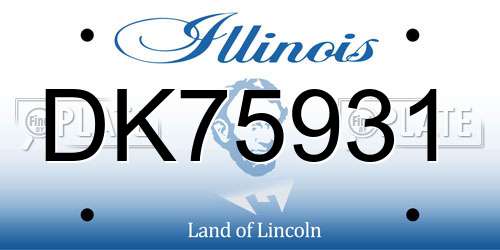 DK75931 Illinois License Plate