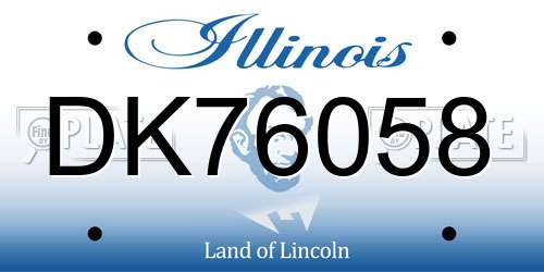 DK76058 Illinois License Plate