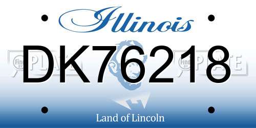 DK76218 Illinois License Plate