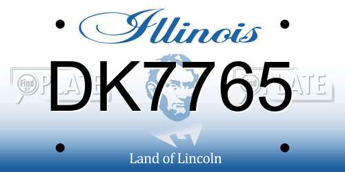 DK7765 Illinois License Plate