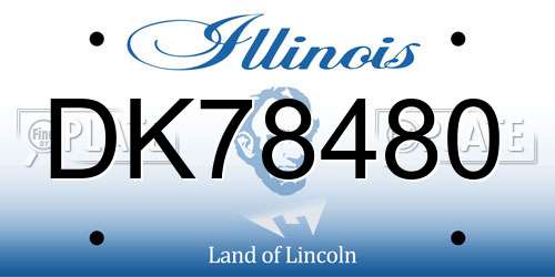 DK78480 Illinois License Plate