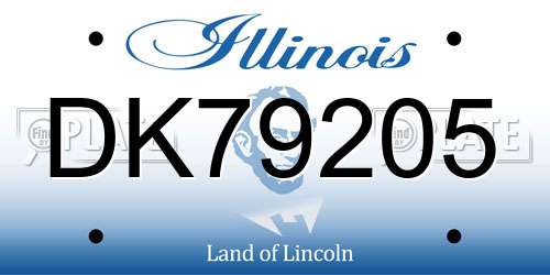 DK79205 Illinois License Plate
