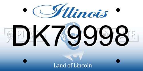 DK79998 Illinois License Plate
