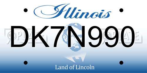 DK7N990 Illinois License Plate