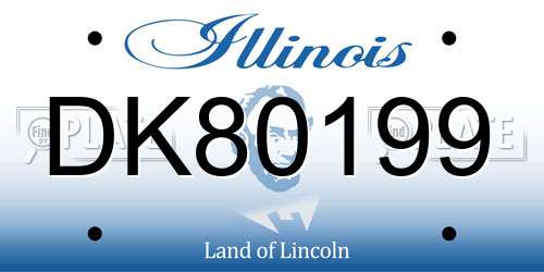 DK80199 Illinois License Plate