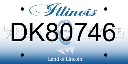 DK80746 Illinois License Plate