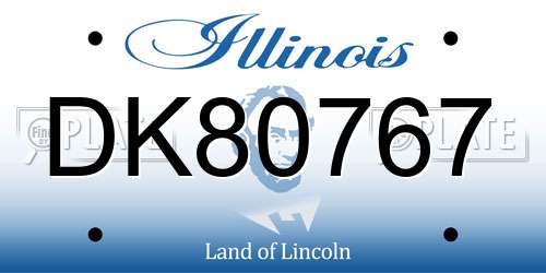 DK80767 Illinois License Plate