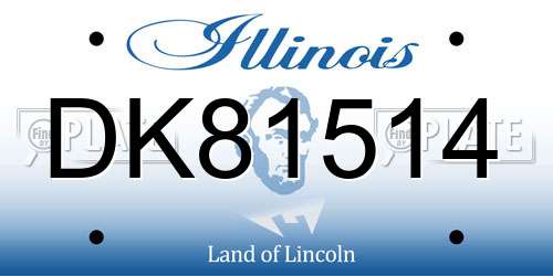 DK81514 Illinois License Plate