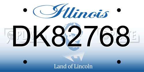 DK82768 Illinois License Plate
