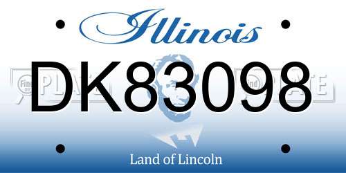 DK83098 Illinois License Plate
