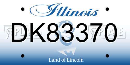 DK83370 Illinois License Plate