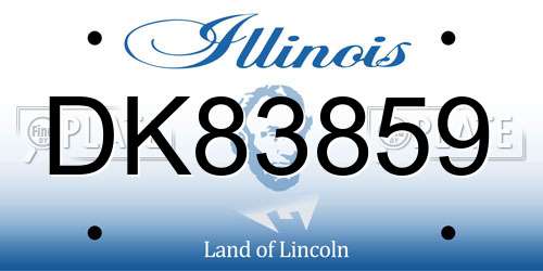 DK83859 Illinois License Plate