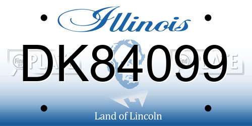 DK84099 Illinois License Plate