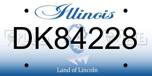 DK84228 Illinois License Plate