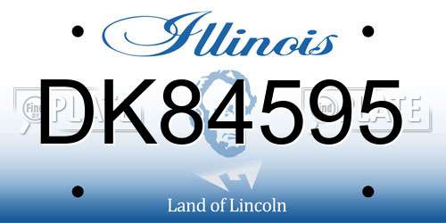 DK84595 Illinois License Plate