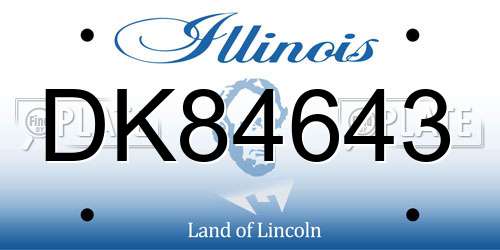 DK84643 Illinois License Plate
