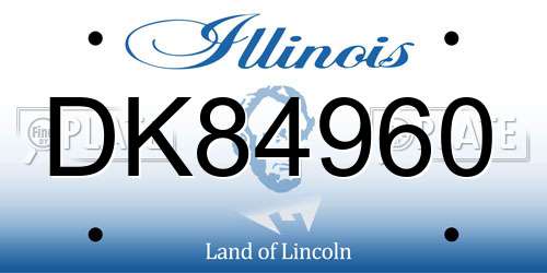 DK84960 Illinois License Plate
