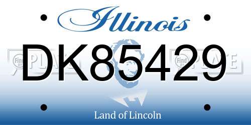 DK85429 Illinois License Plate