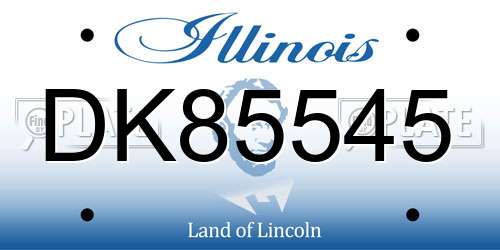 DK85545 Illinois License Plate